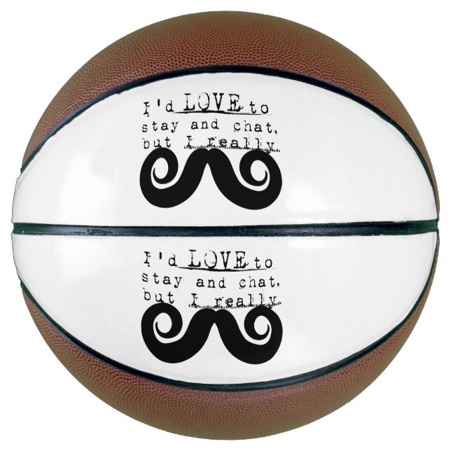 Ballon De Basket I Mustache Fun Humor (Devant)