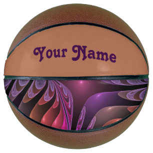 Ballon De Basket Imaginaire coloré Abstrait Violet Fractal Nom prop