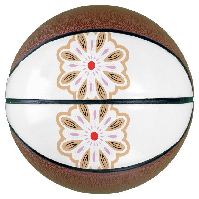 Ballon De Basket Impression d'art floral Mandala | Décor Boho (Devant)