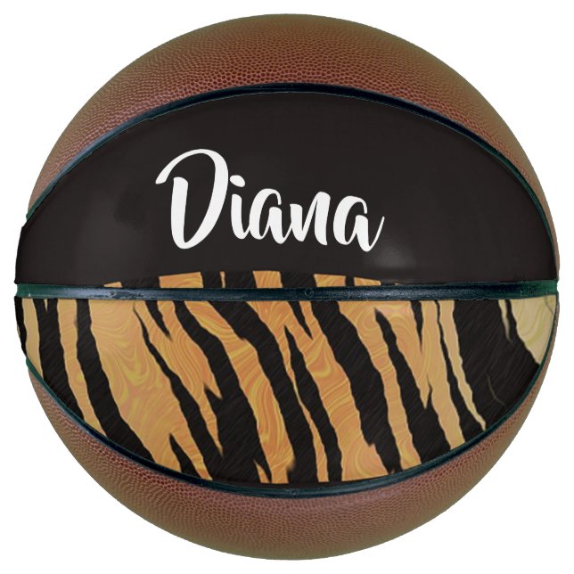Ballon De Basket Impression tigre Brown et noire (Devant)