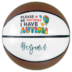 Ballon De Basket J'Ai L'Autisme Coloré Personnalisé