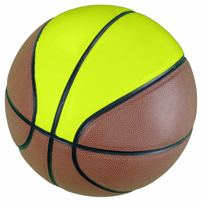 Ballon De Basket Jaune Chartreuse uni (Incliné)