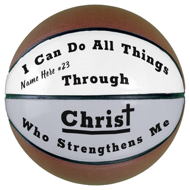 Ballon De Basket Je Peux Faire Tout Par Le Christ Basketball (Devant)