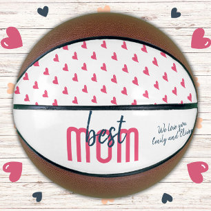 Ballon De Basket Joli cœur rose Meilleure maman Fête des mères 