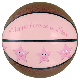 Ballon De Basket Joli Pink Star Basketballs personnalisés