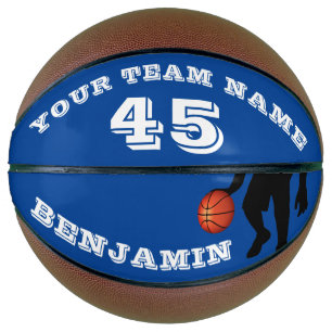 Ballon De Basket Joueur bleu moderne Nom d'équipe Numéro de basket