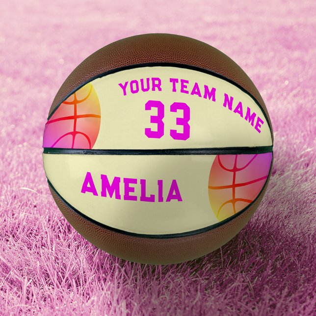 Ballon De Basket Joueuse de Basket-ball Fille Nom de l'équipe Numér (Créateur téléchargé)