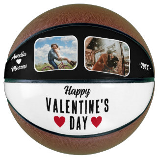 Ballon De Basket Joyeuse Saint-Valentin Cœurs Rouges 2 Photos