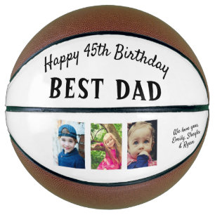 Ballon De Basket Joyeux anniversaire Best Papa 3 Photo Collage