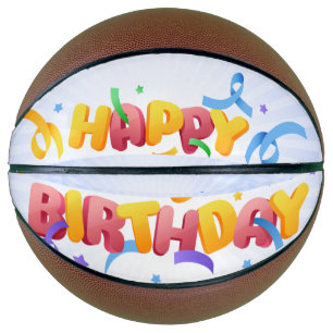 Ballon De Basket Joyeux Basketball d'anniversaire
