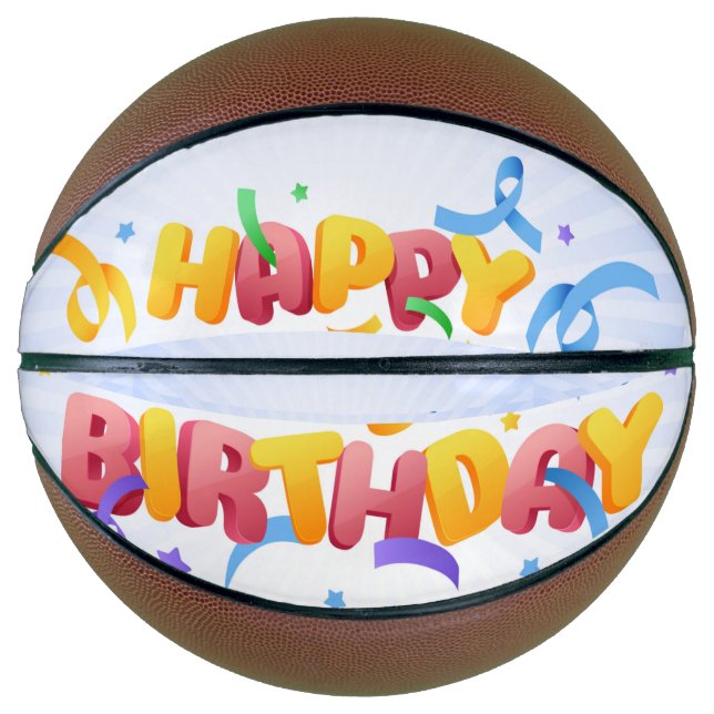 Ballon De Basket Joyeux Basketball d'anniversaire (Devant)