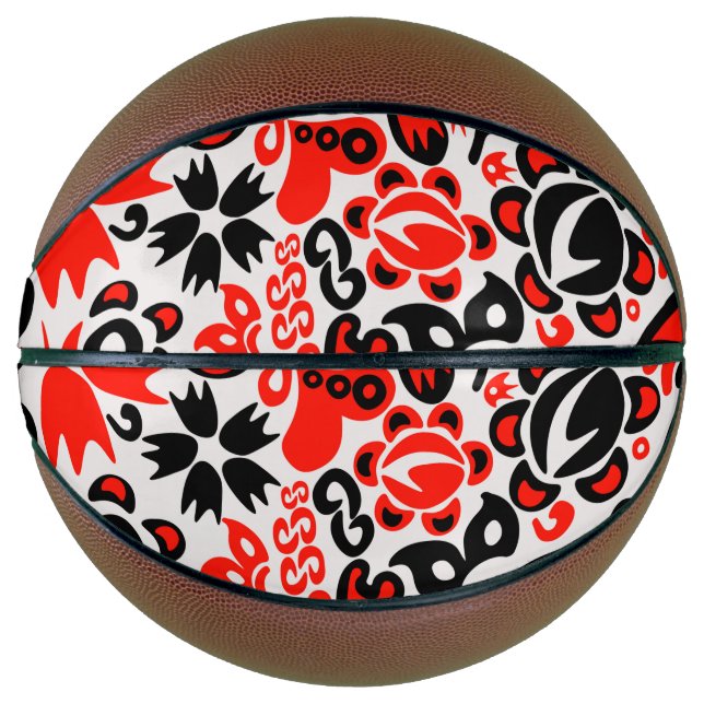 Ballon De Basket L'art populaire ukrainien motif floral abstact (Devant)