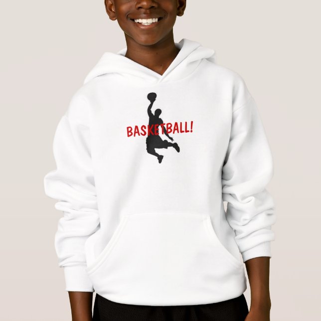 Ballon de basket! Le Sweat - shirt à capuche de l' (Devant)