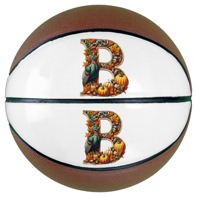 Ballon De Basket Letter B in Thanksgiving style (Devant)