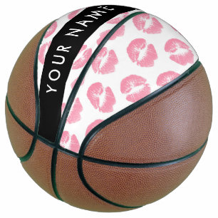 Ballon De Basket Lèvres Roses, Baiser, Baguette à lèvres, Votre Nom