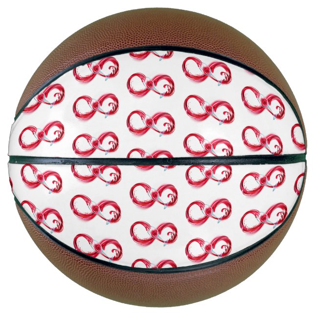 Ballon De Basket L'infini avec du vin rouge (Devant)