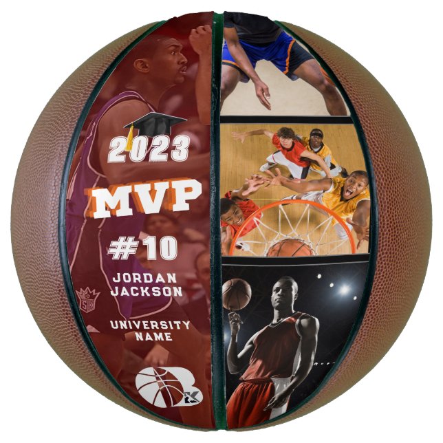 Ballon De Basket Logo de l'équipe du joueur MVP étoile Collage (Vertical)