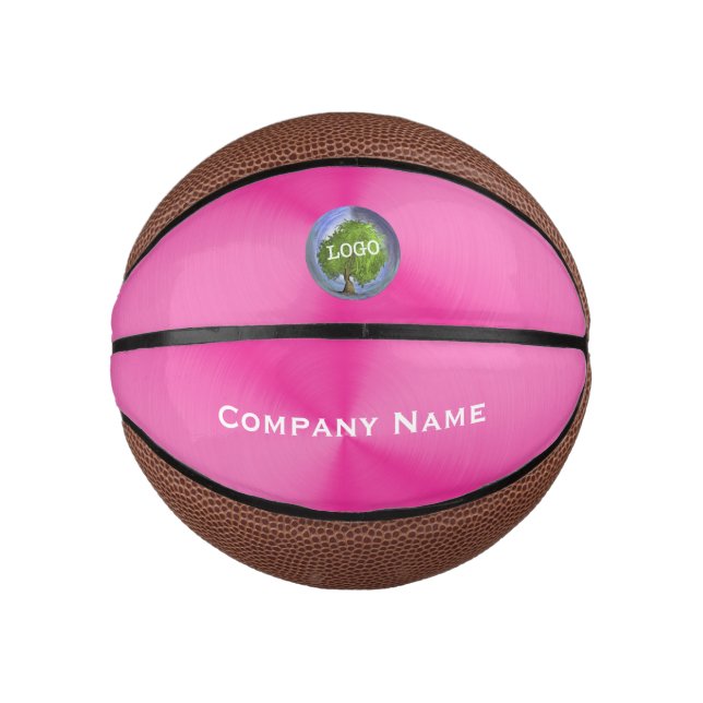 Ballon De Basket Logo d'entreprise Mini rose (Devant)