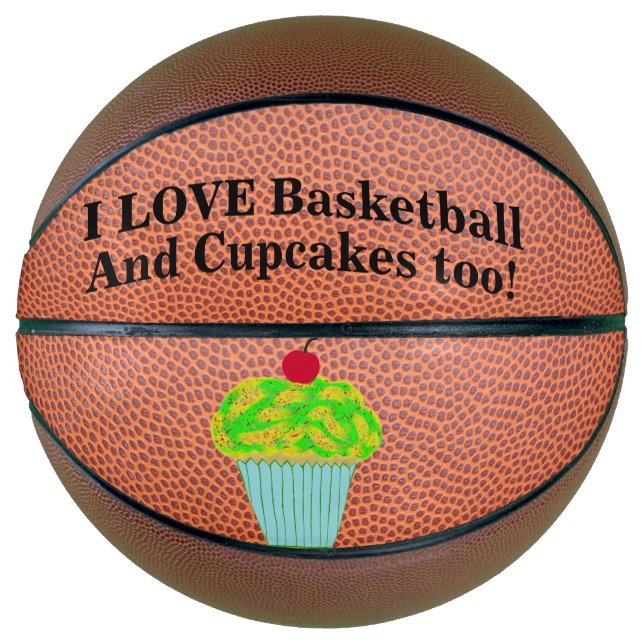 Ballon De Basket Love Basketball et Cupcakes (Devant)