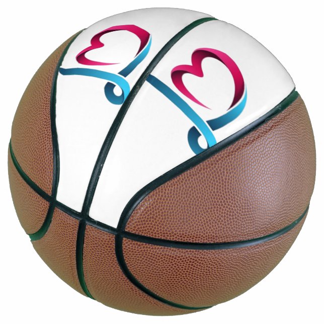Ballon De Basket Love Heart Script Basketball - Custom Romantic (Incliné)