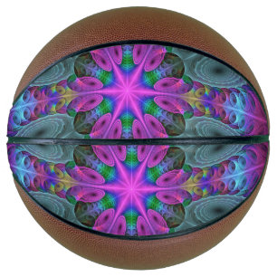 Ballon De Basket Mandala coloré frappant art fractal kaléidoscope