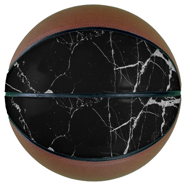 Ballon De Basket Marbre veiné noir et argent (Devant)