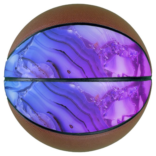 Ballon De Basket Marbre Violet Exotique  (Devant)