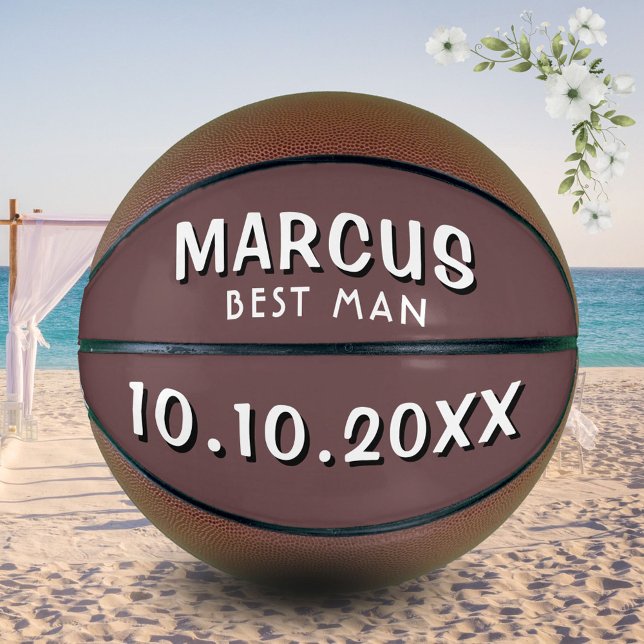 Ballon De Basket Mariage de date du meilleur nom d'homme personnali (Créateur téléchargé)