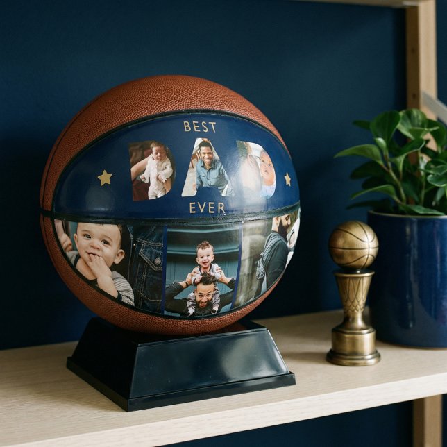 Ballon De Basket Meilleur DAD Jamais Multiples Photo Collage Garde  (Best Dad Ever Personalized Photo Collage Keepsake Basketball)