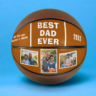 Ballon De Basket Meilleur Papa Actuel 3 Collage de Photos Fête des