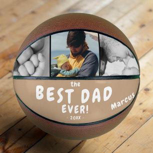 Ballon De Basket Meilleur Papa du Monde Fête des Pères 3 Collage Ph
