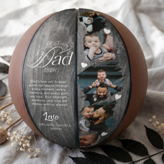 Ballon De Basket Meilleur Papa Ever Collage Photo Bois Fête des Pèr