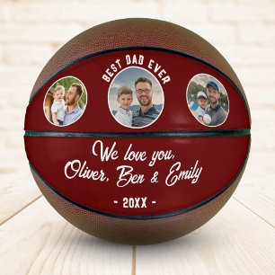 Ballon De Basket Meilleur Papa Jamais 3 Photos Cadeau Fête des Père