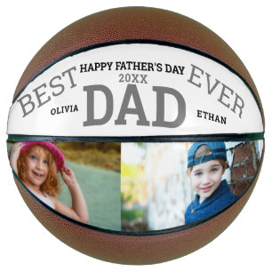 Ballon De Basket Meilleur Papa Jamais Fête des pères 2 Photo Nom