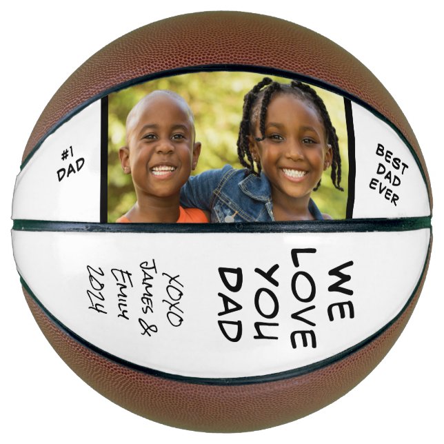 Ballon De Basket Meilleur papa jamais photo (Devant)