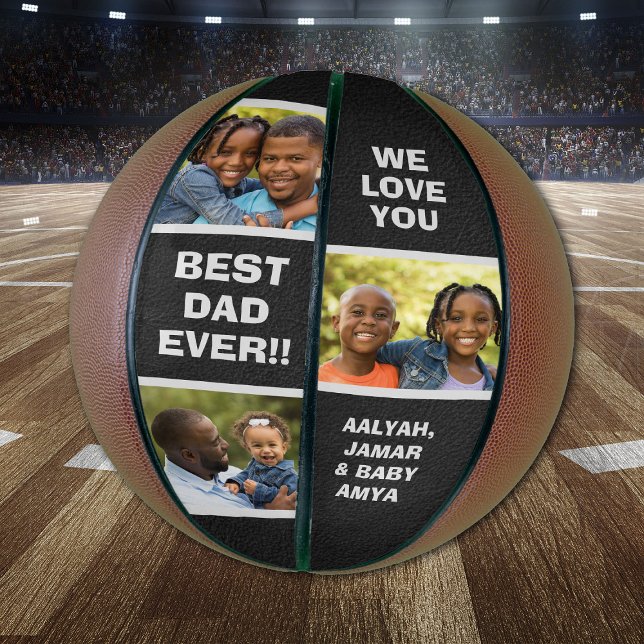 Ballon De Basket Meilleur papa Jamais Photo Personnalisée Collage P (Best Dad Ever Custom Photo Collage Father Basketball
)