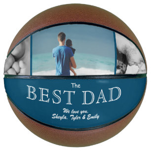 Ballon De Basket Meilleur Papa Moderne Bleu Fête des Pères 3 Collag