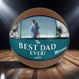 Ballon De Basket Meilleur Papa Moderne Collage Photo 3 pour la Fête
