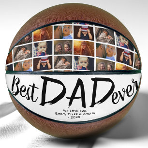 Ballon De Basket Meilleur papa personnalisé Père`s Day 6 Collage ph