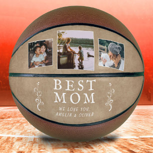 Ballon De Basket Meilleure maman Foliage rustique 3 Photos personna