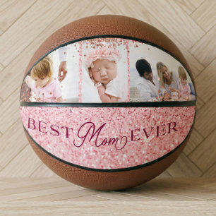Ballon De Basket Meilleure Maman Jamais Parties scintillant rose Co