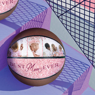Ballon De Basket Meilleure Maman Jamais Parties scintillant rose Co