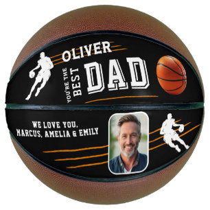Ballon De Basket Meilleure Photo de Cadeau de Papa Joueur Silhouett