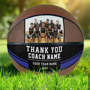 Ballon De Basket Merci Coach Nom de l'équipe et Photo Basketball