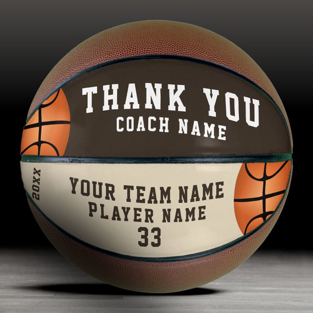 Ballon De Basket Merci Coach Nom de l'équipe Numéro (Créateur téléchargé)