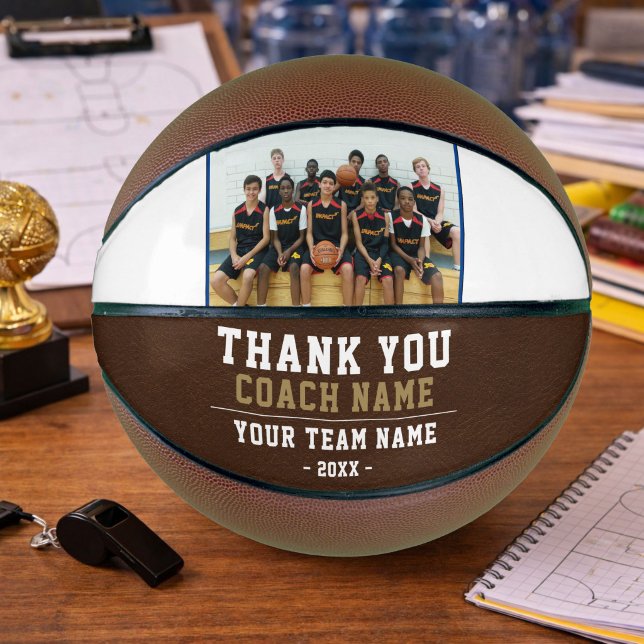Ballon De Basket Merci Coach Nom de l'équipe Photo (Créateur téléchargé)