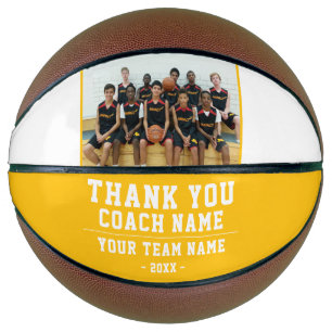 Ballon De Basket Merci jaune Entraîneur Nom de l'équipe Photo