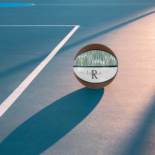 Ballon De Basket Modèle Zebra tendance | Monogramme (Créateur téléchargé)