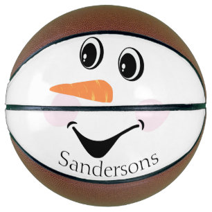 Ballon De Basket Moderne visage de bonhomme de neige personnalisé e