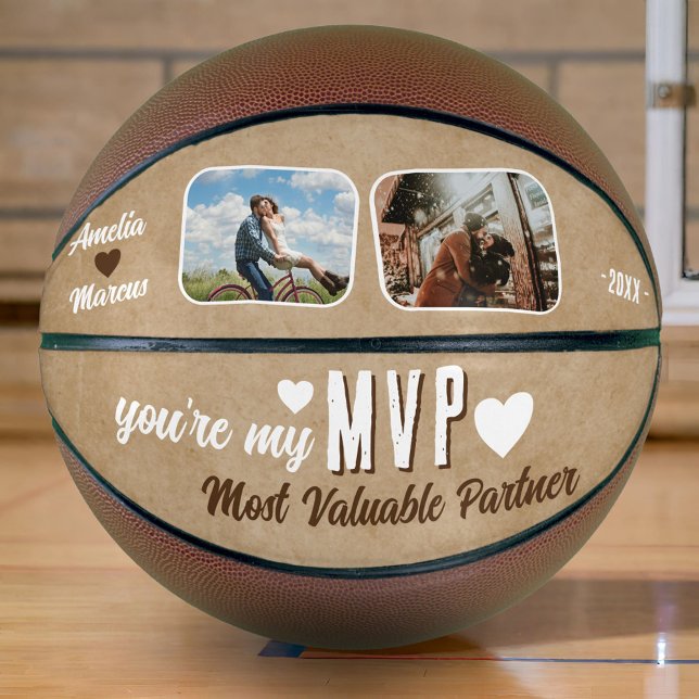 Ballon De Basket Mon partenaire le plus précieux MVP Funny 2 Photos (Créateur téléchargé)
